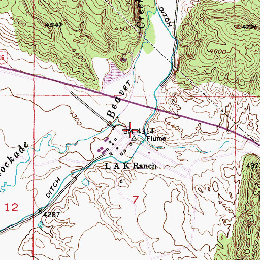 Topographic Map of L A K Draw, WY