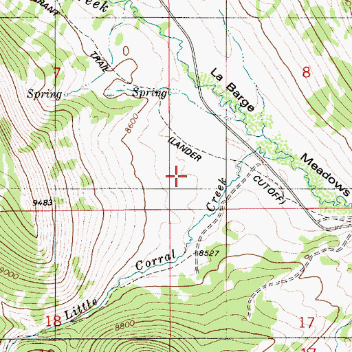 Topographic Map of LaBarge Meadows, WY