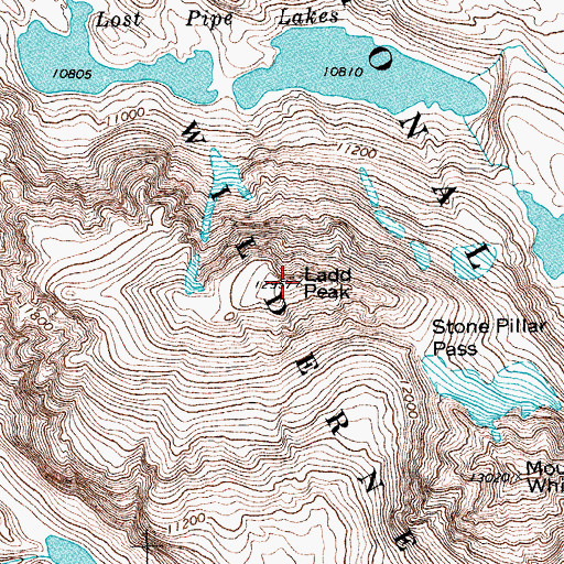 Topographic Map of Ladd Peak, WY