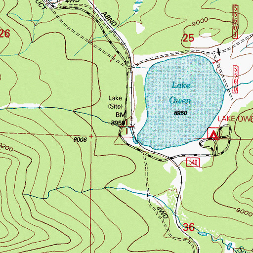 Topographic Map of Lake, WY