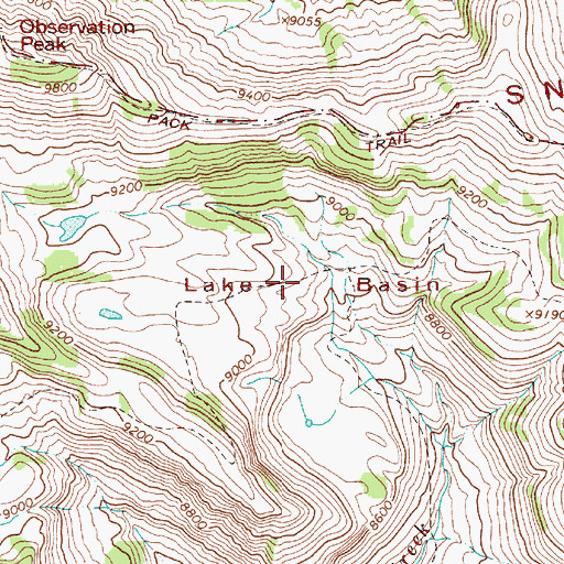 Topographic Map of Lake Basin, WY