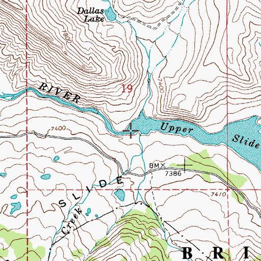 Topographic Map of Lake Creek, WY