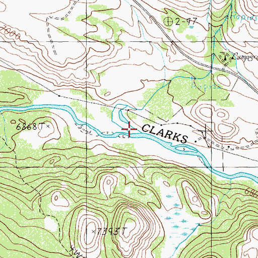 Topographic Map of Lake Creek, WY
