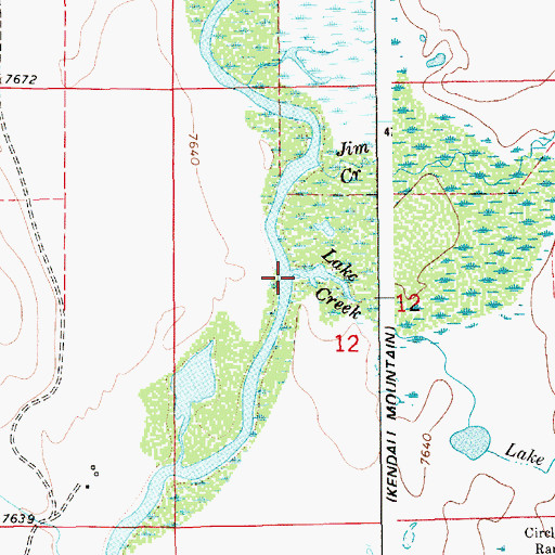 Topographic Map of Lake Creek, WY