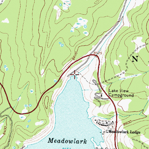 Topographic Map of Lake Creek, WY