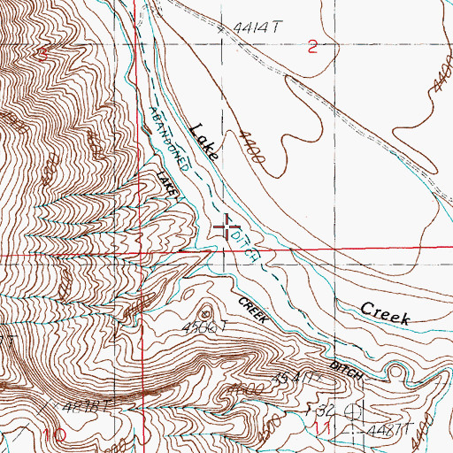 Topographic Map of Lake Creek Ditch, WY
