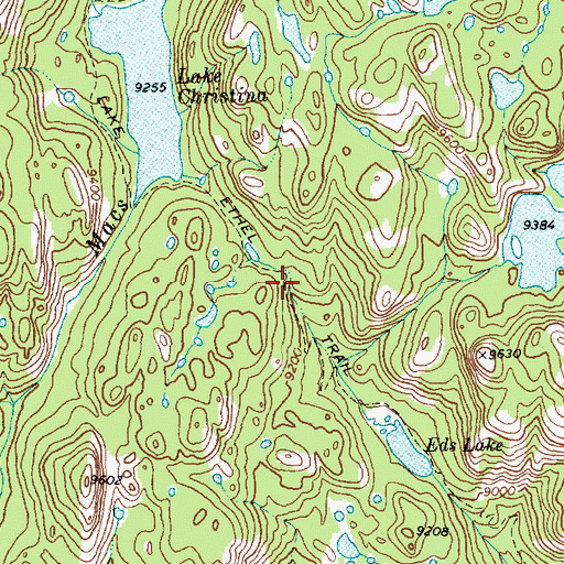 Topographic Map of Lake Ethel Trail, WY