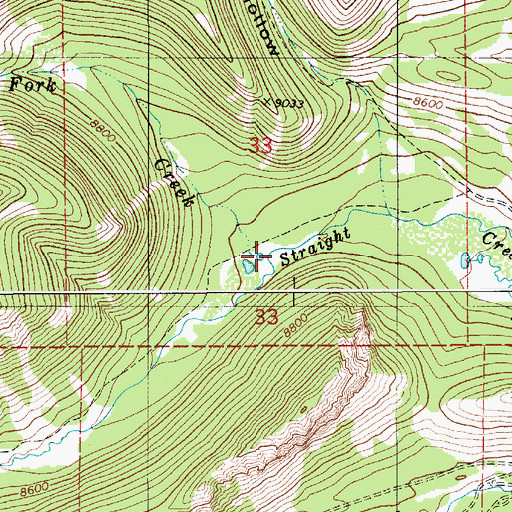 Topographic Map of Lake Fork Creek, WY