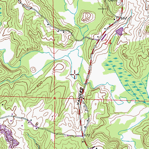 Topographic Map of Meadow Creek, AL