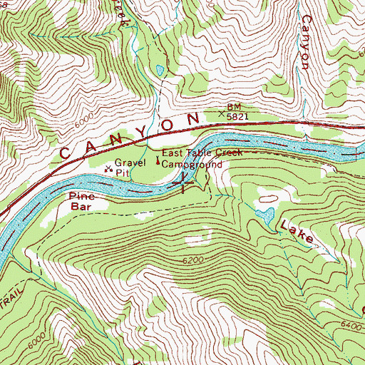 Topographic Map of Lake Gulch, WY