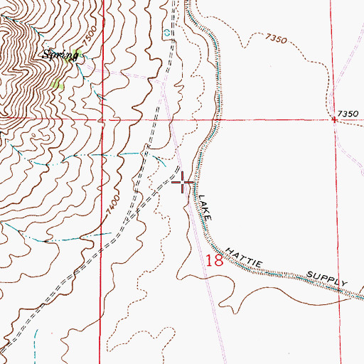 Topographic Map of Lake Hattie Supply Canal, WY