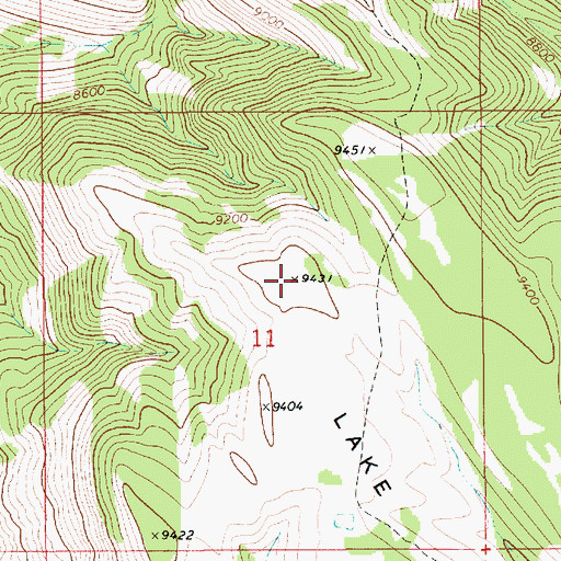 Topographic Map of Lake Mountain, WY