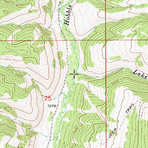 Topographic Map of Lake Mountain Creek, WY