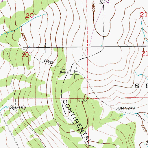 Topographic Map of Lake of the Woods Trail, WY