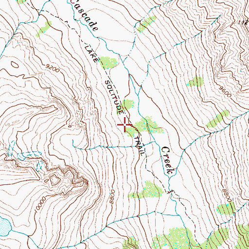 Topographic Map of Lake Solitude Trail, WY