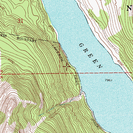 Topographic Map of Lakeside Trail, WY