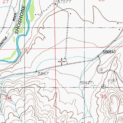 Topographic Map of Lakeview Ditch, WY