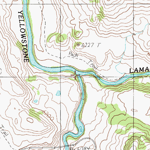 Topographic Map of Lamar River, WY