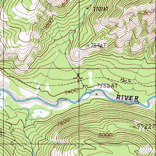 Topographic Map of Lamar River Trail, WY