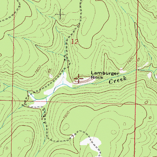 Topographic Map of Lamburger Rock, WY