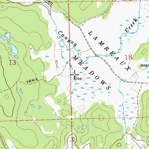 Topographic Map of Lamreaux Meadows, WY