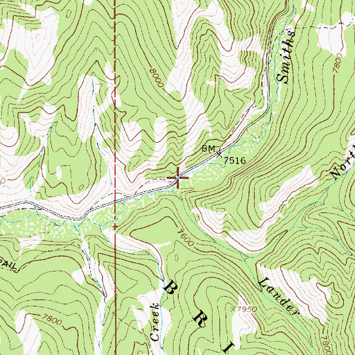 Topographic Map of Lander Creek, WY