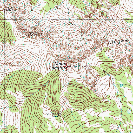 Topographic Map of Mount Langford, WY