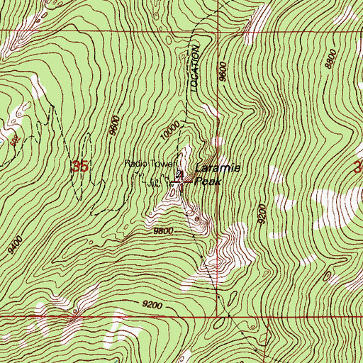 Topographic Map of Laramie Peak, WY