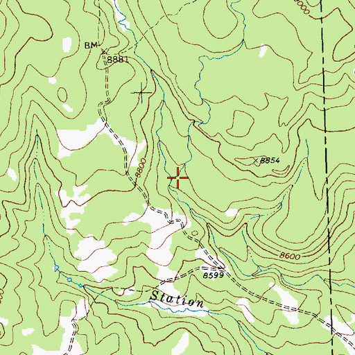 Topographic Map of Larsen Creek, WY