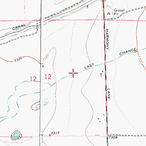 Topographic Map of Last Chance Ditch, WY