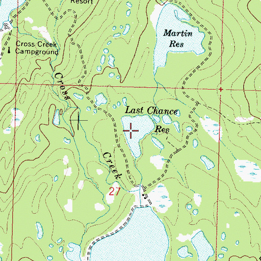 Topographic Map of Last Chance Reservoir, WY