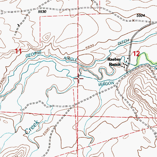 Topographic Map of Latham Creek, WY
