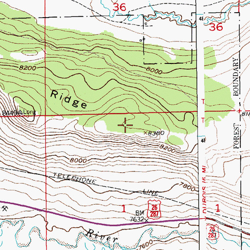 Topographic Map of Elk Ridge, WY