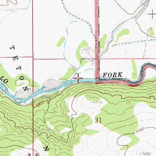 Topographic Map of Lava Creek, WY