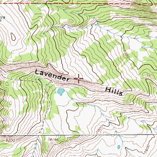 Topographic Map of Lavender Hills, WY