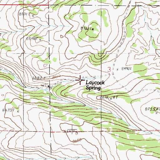 Topographic Map of Laycock Spring, WY
