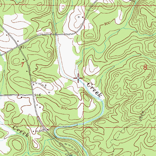 Topographic Map of Metcalf Creek, AL