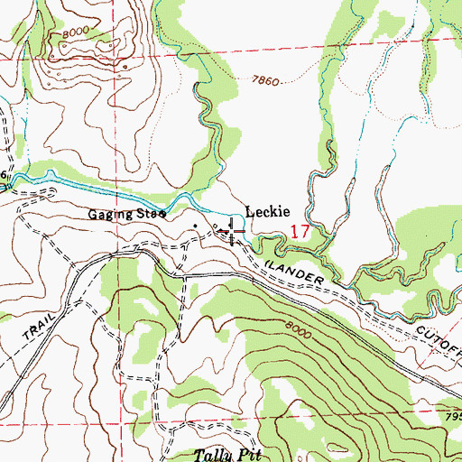 Topographic Map of Leckie, WY