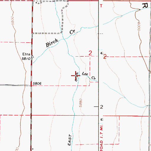 Topographic Map of Lee Creek, WY