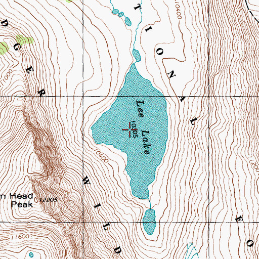 Topographic Map of Lee Lake, WY