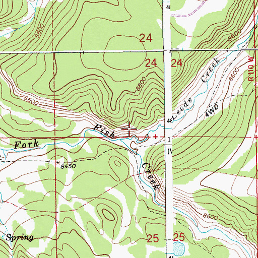 Topographic Map of Leeds Creek, WY