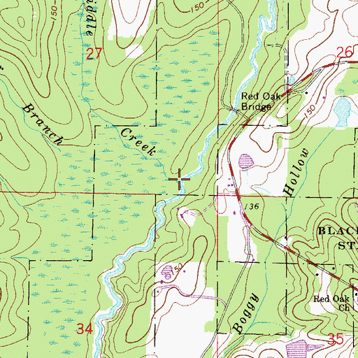 Topographic Map of Middle Creek, FL