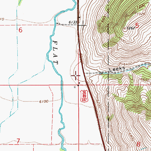 Topographic Map of Leeks Canyon, WY