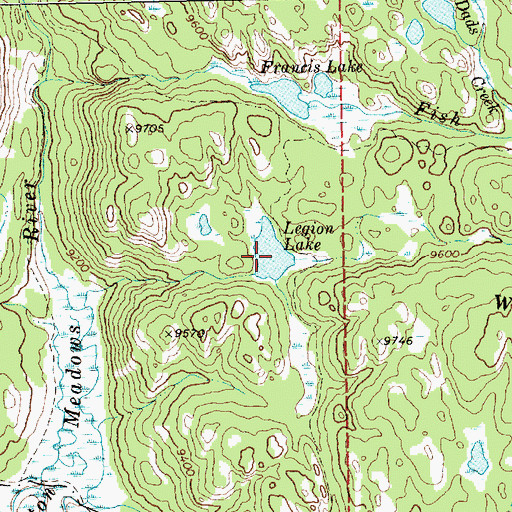Topographic Map of Legion Lake, WY