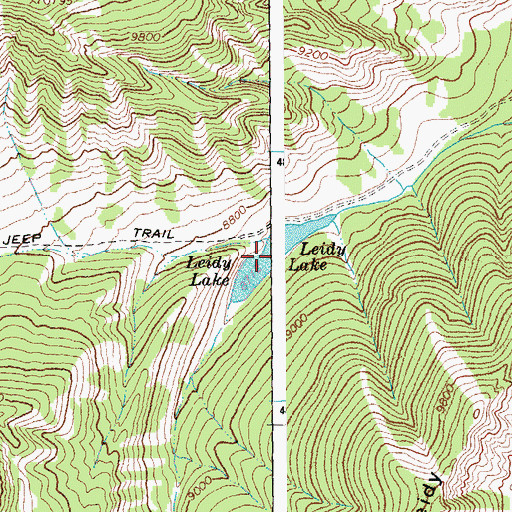 Topographic Map of Leidy Lake, WY