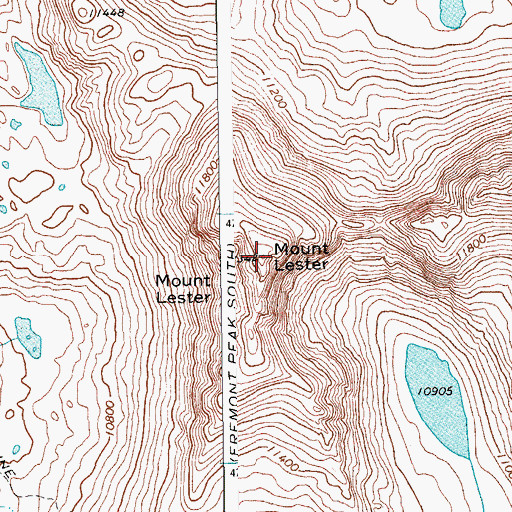 Topographic Map of Mount Lester, WY