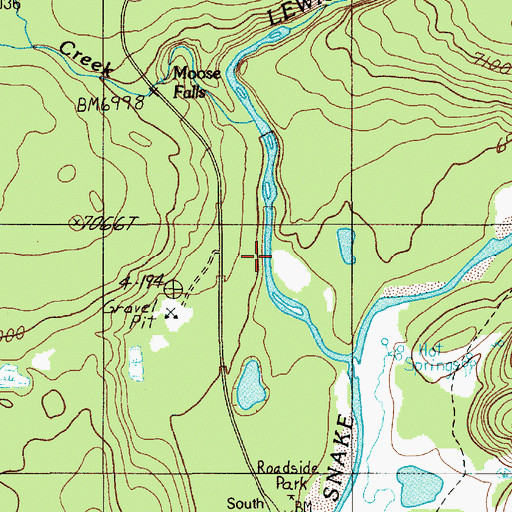 Topographic Map of Lewis Canyon, WY