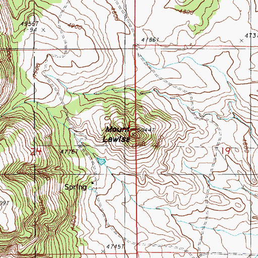 Topographic Map of Mount Lewisa, WY