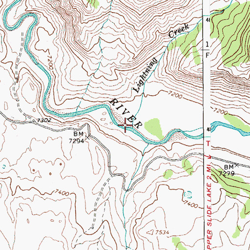 Topographic Map of Lightning Creek, WY