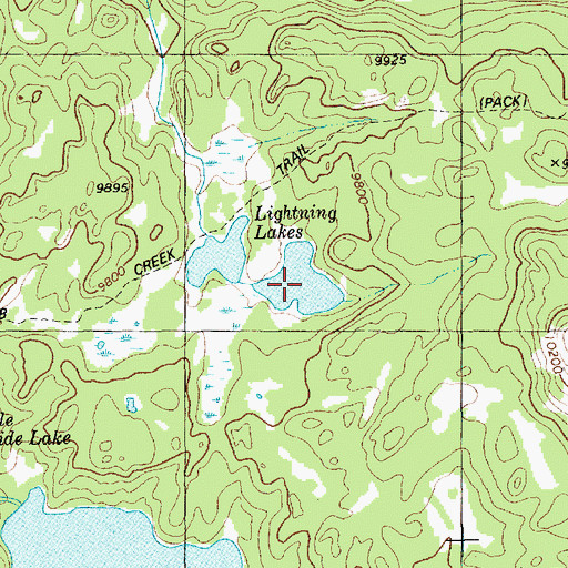 Topographic Map of Lightning Lakes, WY